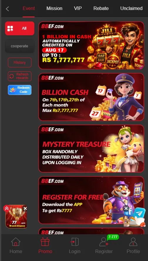88EF Game Rewards & Bonus
