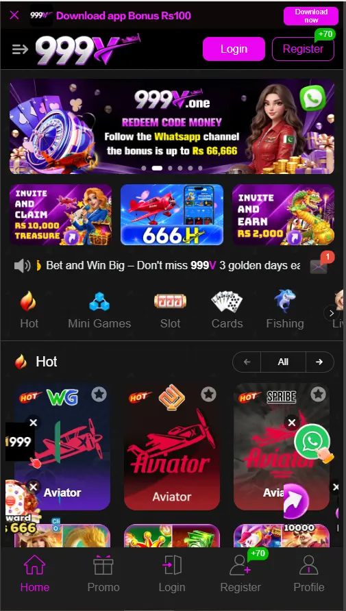 999V Game APK application displayed on an Android phone